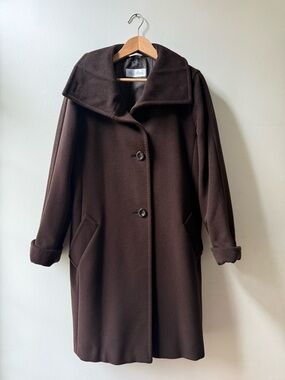 Vintage MaxMara Dark Brown Wool Trench Coat, made in Italy